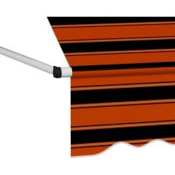Hommoo Auvent Manuel Retractable 150 Cm Orange Et Marron 10 Hommoo Auvent Manuel Retractable 150 Cm Orange Et Marron -Tente de réception Soldes 46555768 4