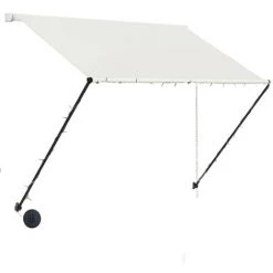 Hommoo Auvent Retractable Avec LED 100x150 Cm Creme -Tente de réception Soldes 46555880 4