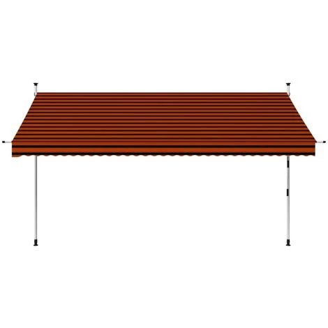 Hommoo Auvent Manuel Retractable 350 Cm Orange Et Marron 4 Hommoo Auvent Manuel Retractable 350 Cm Orange Et Marron – Image 2