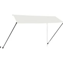 Hommoo Auvent Retractable Avec LED 350x150 Cm Creme -Tente de réception Soldes 46564053 5