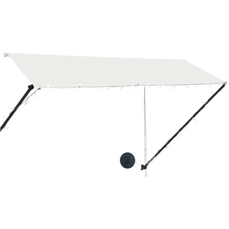 Hommoo Auvent Retractable Avec LED 300x150 Cm Creme 6 Hommoo Auvent Retractable Avec LED 300x150 Cm Creme - Image 4