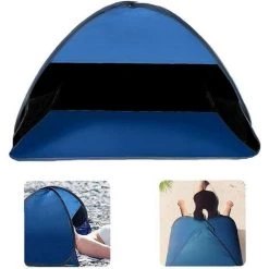 PERLE RARE Tête De La Plage Tente De Protection De L'ombre Tente Anti-UV Tête Sommeil Tente Dortoir Dortoir Home Chaud Ombrage Tente Bleu M -Tente de réception Soldes 46794584 3