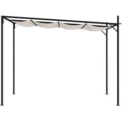 ASUPERMALL Belvedere Avec Toit Retractable 300x300x233 Cm Creme -Tente de réception Soldes 46890818 3