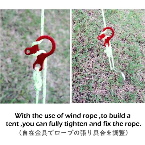 ECHOO Tendeur De Corde Tendeur Camping En Alliage D'Aluminium Crochet Ajusteur De Corde Durable Antidérapant Pour Tente Bâche Randonnée Camping 6 ECHOO Tendeur De Corde Tendeur Camping En Alliage D'Aluminium Crochet Ajusteur De Corde Durable Antidérapant Pour Tente Bâche Randonnée Camping – Image 4