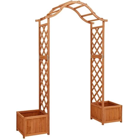 VidaXL Pergola De Jardin Avec Jardinière Bois Pin Massif - Brun 3 VidaXL Pergola De Jardin Avec Jardinière Bois Pin Massif - Brun