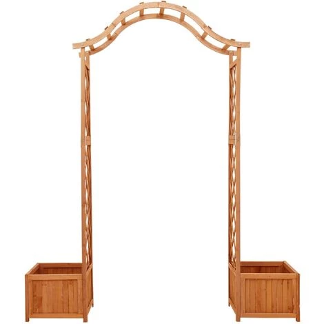 VidaXL Pergola De Jardin Avec Jardinière Bois Pin Massif - Brun 4 VidaXL Pergola De Jardin Avec Jardinière Bois Pin Massif - Brun - Image 2