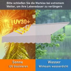 Hengda Auvent Rétractable Manuel Balcon, Store Banne Balcon Protection Solaire Avec Manivelle, Hauteur Réglable Gris 150x120cm