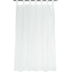 RELAXDAYS 2x Rideaux Voilage Blanc, Semi-transparents, Pour Salon Et Chambre, HxL : 175x140 Cm, Avec Boucles, Blanc -Tente de réception Soldes 47385033 2