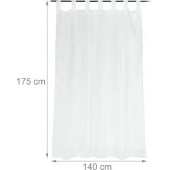 RELAXDAYS 2x Rideaux Voilage Blanc, Semi-transparents, Pour Salon Et Chambre, HxL : 175x140 Cm, Avec Boucles, Blanc -Tente de réception Soldes 47385033 5