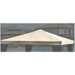 CAPALDO Haut De La Serviette Gazebo Couverture De Remplacement BOIS 3x3 Mt. - BEIGE