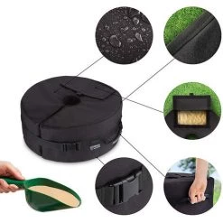 ELLE Sac De Poids De Parasols, Sac De Poids Amovible, Base Sacs Sable De Tissu Oxford, Patio Umbrella Base, Sac De Lestage Sable Pour Extérieur, Sac De Poid De Base Pour Parasol Tente Jardin Patio -Tente de réception Soldes 48461113 3