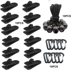 ELLE Clip De Tissu Imperméable, Pince De Tente De Bouche De Crocodile Clip De Tissu Imperméable Balle De Tissu Imperméable Tente De Corde élastique Mousqueton De Ceinture De Corde élastique