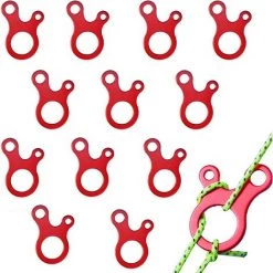 ELLE 12 Morceaux De Tendeur De Corde D'alliage D'aluminium, Approprié Au Pique-nique De Camping De Randonnée De Tente Extérieure