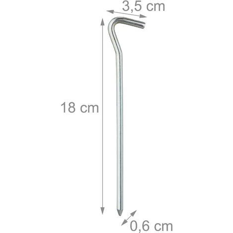 RELAXDAYS Sardines, Lot De 96, Arrondis, Sols Normaux & Durs, Sardines Camping, Fer Zingué, 18 Cm De Long, Argenté 7 RELAXDAYS Sardines, Lot De 96, Arrondis, Sols Normaux & Durs, Sardines Camping, Fer Zingué, 18 Cm De Long, Argenté - Image 5