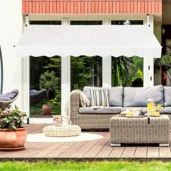 GOPLUS Store Banne Manuel Rétractable En Aluminium,Auvent Banne De Balcon Rétractable Avec Tissu Oxford,Hauteur Réglable 2-3M,Protection Solaire Et Pluie Pour Jardin (2,5X1,2M, Beige) 11 GOPLUS Store Banne Manuel Rétractable En Aluminium,Auvent Banne De Balcon Rétractable Avec Tissu Oxford,Hauteur Réglable 2-3M,Protection Solaire Et Pluie Pour Jardin (2,5X1,2M, Beige) -Tente de réception Soldes 48930915 5