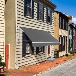 GOPLUS Auvent Rétractable Avec Manivelle Auvent Manuel Avec Revêtement PA Et Cadre En Aluminium Durable Pour Pare-Soleil, Auvent Anti-Soleil Idéal Pour Store ,Balcon,Jardin (245x200CM, Gris) 10 GOPLUS Auvent Rétractable Avec Manivelle Auvent Manuel Avec Revêtement PA Et Cadre En Aluminium Durable Pour Pare-Soleil, Auvent Anti-Soleil Idéal Pour Store ,Balcon,Jardin (245x200CM, Gris) -Tente de réception Soldes 48930920 4