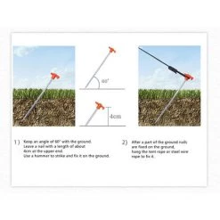 KARTOKNER 10 Piquets De Tente Robustes, Ancres Dures, Enjeux De Terrain, Accessoires De Camping, Acier Galvanisé (Jaune) -Tente de réception Soldes 49344460 4