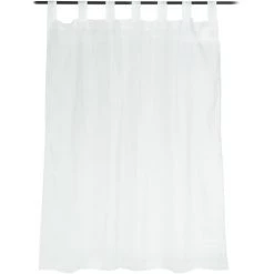 RELAXDAYS 8x Rideaux Voilage Blanc, Semi-transparents, Pour Salon Et Chambre, HxL : 145x140 Cm, Avec Boucles, Blanc -Tente de réception Soldes 49704185 2