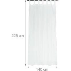 RELAXDAYS 4x Rideaux Voilage Blanc, Semi-transparents, Pour Salon Et Chambre, HxL : 225x140 Cm, Avec Boucles, Blanc -Tente de réception Soldes 49704192 5