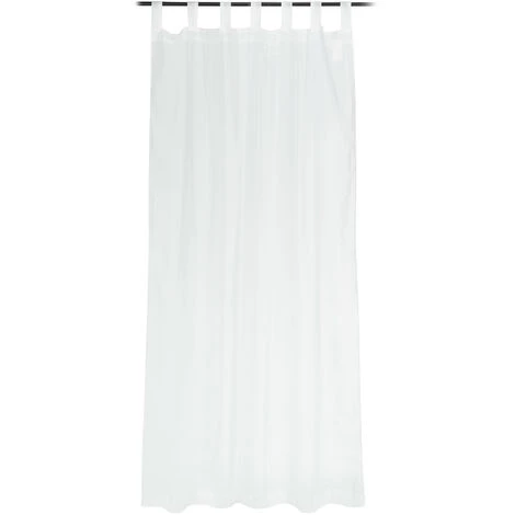 RELAXDAYS 4x Rideaux Voilage Blanc, Semi-transparents, Pour Salon Et Chambre, HxL : 245x140 Cm, Avec Boucles, Blanc 4 RELAXDAYS 4x Rideaux Voilage Blanc, Semi-transparents, Pour Salon Et Chambre, HxL : 245x140 Cm, Avec Boucles, Blanc - Image 2