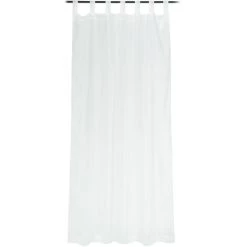 RELAXDAYS 6x Rideaux Voilage Blanc, Semi-transparents, Pour Salon Et Chambre, HxL : 245x140 Cm, Avec Boucles, Blanc -Tente de réception Soldes 49704220 2