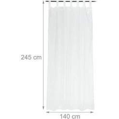 RELAXDAYS 6x Rideaux Voilage Blanc, Semi-transparents, Pour Salon Et Chambre, HxL : 245x140 Cm, Avec Boucles, Blanc -Tente de réception Soldes 49704220 5