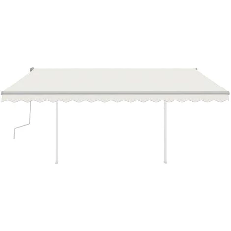 VidaXL Auvent Manuel Rétractable Avec LED 4x3 M Crème - Crème 5 VidaXL Auvent Manuel Rétractable Avec LED 4x3 M Crème - Crème - Image 3