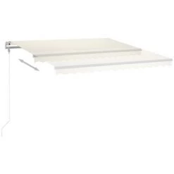VidaXL Auvent Manuel Rétractable Avec LED 4x3 M Crème - Crème 11 VidaXL Auvent Manuel Rétractable Avec LED 4x3 M Crème - Crème -Tente de réception Soldes 49923586 5