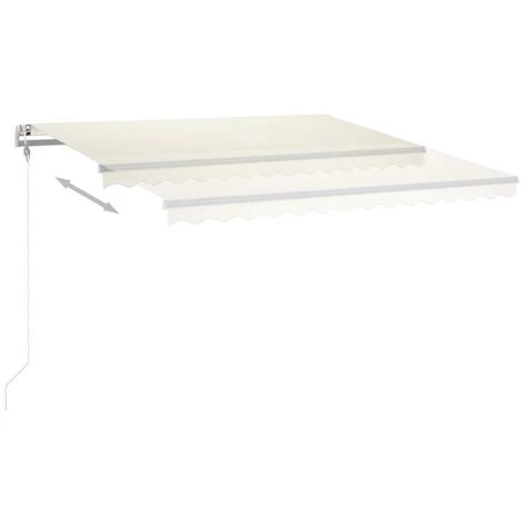 VidaXL Auvent Manuel Rétractable Avec LED 4x3 M Crème - Crème 7 VidaXL Auvent Manuel Rétractable Avec LED 4x3 M Crème - Crème - Image 5
