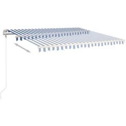 VidaXL Auvent Manuel Rétractable Avec Poteaux 4,5x3 M Bleu Et Blanc - Bleu 11 VidaXL Auvent Manuel Rétractable Avec Poteaux 4,5x3 M Bleu Et Blanc - Bleu -Tente de réception Soldes 49923610 5