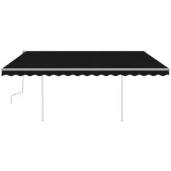 VidaXL Auvent Manuel Rétractable Avec Poteaux 4,5x3,5 M Anthracite - Anthracite -Tente de réception Soldes 49923659 3