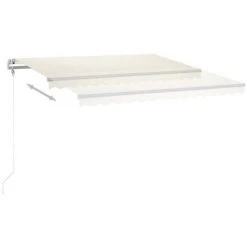 VidaXL Auvent Manuel Rétractable Avec LED 4x3 M Crème - Crème -Tente de réception Soldes 49923697 4