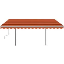 VidaXL Auvent Manuel Rétractable Avec LED 4x3 M Orange Et Marron - Orange -Tente de réception Soldes 49923701 5