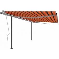 VidaXL Auvent Rétractable Automatique Et Poteaux 4x3m Orange Et Marron - Orange 8 VidaXL Auvent Rétractable Automatique Et Poteaux 4x3m Orange Et Marron - Orange -Tente de réception Soldes 49923707 2