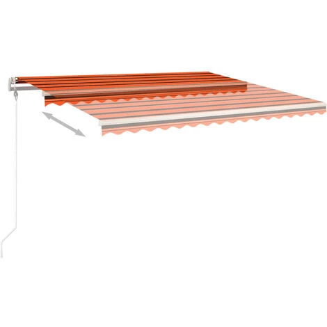VidaXL Auvent Rétractable Automatique Et Poteaux 4x3m Orange Et Marron - Orange 6 VidaXL Auvent Rétractable Automatique Et Poteaux 4x3m Orange Et Marron - Orange - Image 4