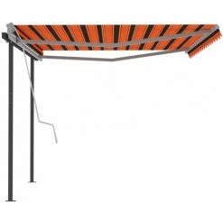 VidaXL Auvent Rétractable Automatique Et Poteaux 4x3m Orange Et Marron - Orange 11 VidaXL Auvent Rétractable Automatique Et Poteaux 4x3m Orange Et Marron - Orange -Tente de réception Soldes 49923707 5