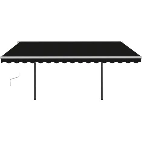 VidaXL Auvent Manuel Rétractable Avec Poteaux 4x3,5 M Anthracite - Anthracite 6 VidaXL Auvent Manuel Rétractable Avec Poteaux 4x3,5 M Anthracite - Anthracite - Image 4