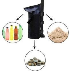 MOBILI REBECCA Rebecca Mobili 4 Sacs Lestage Fixation Tonnelle Pavillon Noir Velcro 48x22,5 -Tente de réception Soldes 49931792 4