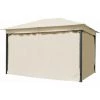 INTENT24.FR Rideaux (set De 4 Toiles) Pour Tonnelle De Jardin INTENT24 Sunset Classic 3x4 M Couleur Champagne - Champagne -Tente de réception Soldes 50003597 1