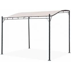 ALICE'S GARDEN Pergola 3 X 2.5m - Brestum - Toile Beige - Pergola Murale - Beige