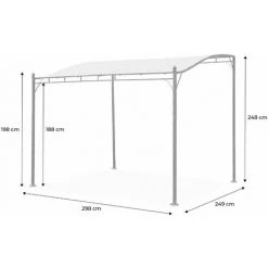 ALICE'S GARDEN Pergola 3 X 2.5m - Brestum - Toile Beige - Pergola Murale - Beige -Tente de réception Soldes 50777872 4