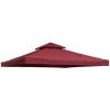 Outsunny Toile De Rechange Pour Pavillon Tonnelle Tente 3 X 3 M Polyester Haute Densité 180 G/m² Bordeaux - Rouge