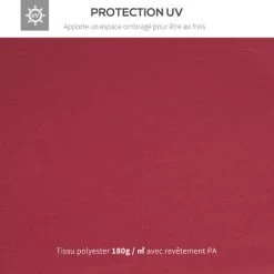 Outsunny Toile De Rechange Pour Pavillon Tonnelle Tente 3 X 3 M Polyester Haute Densité 180 G/m² Bordeaux - Rouge 11 Outsunny Toile De Rechange Pour Pavillon Tonnelle Tente 3 X 3 M Polyester Haute Densité 180 G/m² Bordeaux - Rouge -Tente de réception Soldes 50909175 5