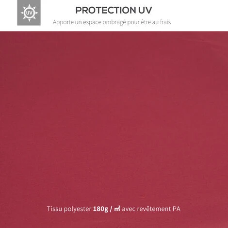 Outsunny Toile De Rechange Pour Pavillon Tonnelle Tente 3 X 3 M Polyester Haute Densité 180 G/m² Bordeaux - Rouge 7 Outsunny Toile De Rechange Pour Pavillon Tonnelle Tente 3 X 3 M Polyester Haute Densité 180 G/m² Bordeaux - Rouge – Image 5