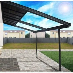 Habrita Toit Terrasse 12,04 M2 - Toit Amovible En Polycarbonate - Dimensions 3x4 M -Tente de réception Soldes 50922295 3