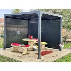 Habrita Pergola Bioclimatique + Rideau Manuel Côté 3 M, Rideau Manuel Côté 2,40 M - 7,20 M2 - Alu -Tente de réception Soldes 50922297 3
