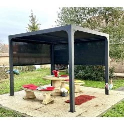 Habrita Pergola Bioclimatique + Rideau Manuel Côté 3 M, Rideau Manuel Côté 2,40 M - 7,20 M2 - Alu -Tente de réception Soldes 50922297 4