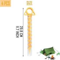 DKSFJKL 4 Pièces Clous De Tente, Clou De Tente En Plastique Jaune Pour La Fixation Du Tapis De Protection Contre Les Mauvaises Herbes De Jardin De Bâches De Pluie De Tente De Camping, Jaune -Tente de réception Soldes 50995129 2