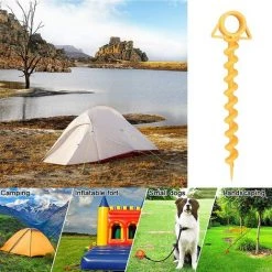 DKSFJKL 4 Pièces Clous De Tente, Clou De Tente En Plastique Jaune Pour La Fixation Du Tapis De Protection Contre Les Mauvaises Herbes De Jardin De Bâches De Pluie De Tente De Camping, Jaune -Tente de réception Soldes 50995129 4