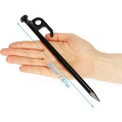 DKSFJKL 4 Pièces Sardines Piquet Piquets De Tente En Acier Sardines Camping Piquet De Fixation Sol Crochet Pour Le Camping, La Randonnée, L'urgence Et La Survie En Plein Air - 20cm -Tente de réception Soldes 50995280 5